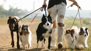 Leash walking your dog