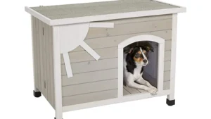 Eillo Folding Outdoor Wooden Doghouse by Midwest Homes for Pets