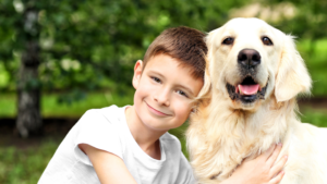 boy with dog