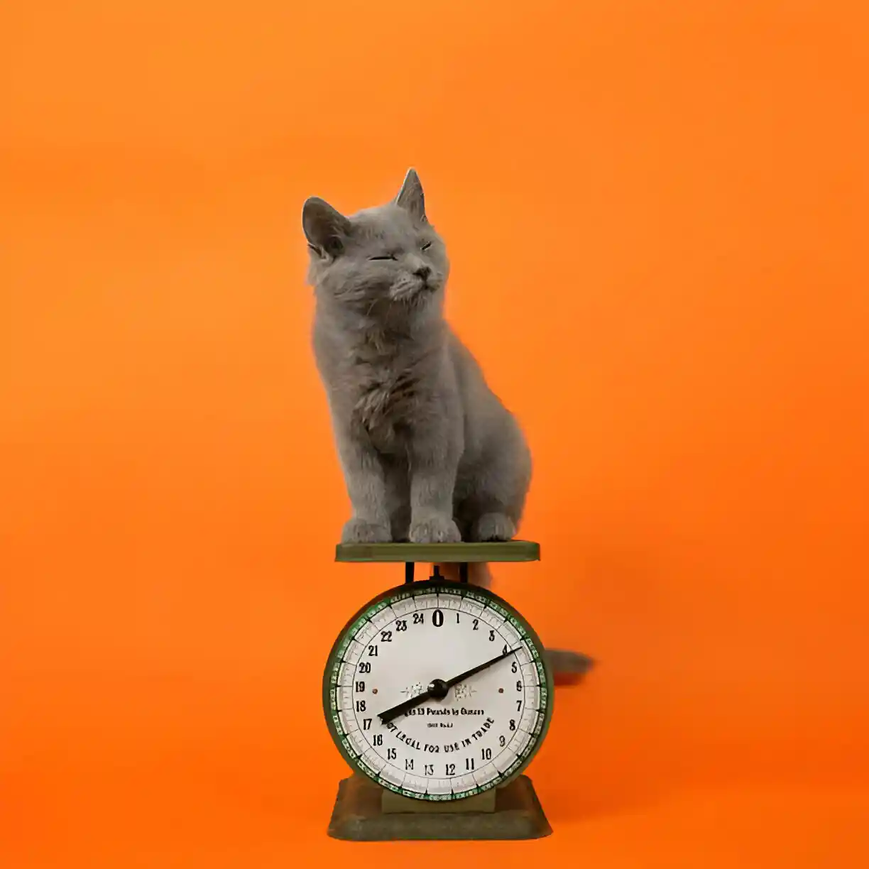 cat on weight meter